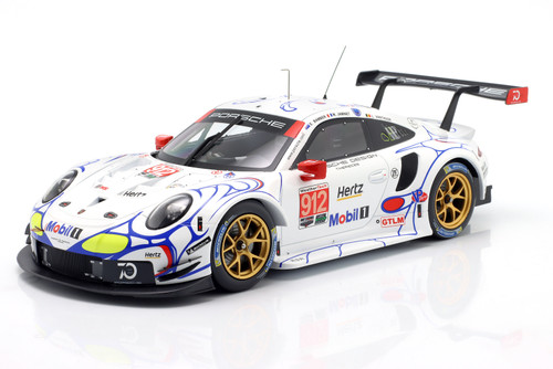 1/18 Ixo 2018 Porsche 911 (991) RSR #912 Petit LeMans Porsche GT Team Earl Bamber, Laurens Vanthoor, Mathieu Jaminet Diecast Car Model