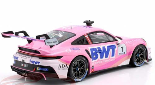 1/18 Ixo 2023 Porsche 911 GT3 Cup #1 Porsche Supercup Champion BWT Lechner Racing Bastian Buus Diecast Car Model