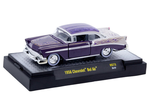 1/64 M2 Machines 1956 Chevrolet Bel Air Custom Low & Slow (Purple) Diecast Car Model