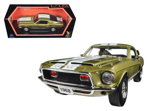 1968 Ford Shelby Mustang GT500KR Gold 1/18 Diecast Car Model by Road Signature
