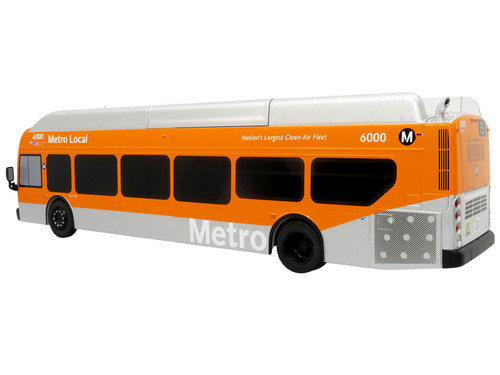 New Flyer Xcelsior Transit Bus "Los Angeles Metro" Orange and Silver "The Bus & Motorcoach Collection" Limited Edition to 504 Pieces Worldwide 1/43 Model by Iconic Replicas