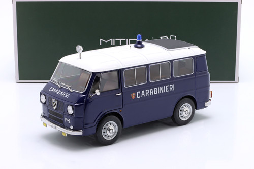 1/18 Mitica 1969 Alfa Romeo F-12 Minibus Carabinieri (Blue) Diecast Car Model