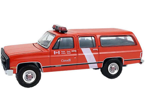 1991 GMC Suburban "Canada Coast Guard" Red with White Stripes "Hot Pursuit - Canada Special Edition" Series 1/64 Diecast Model Car by Greenlight