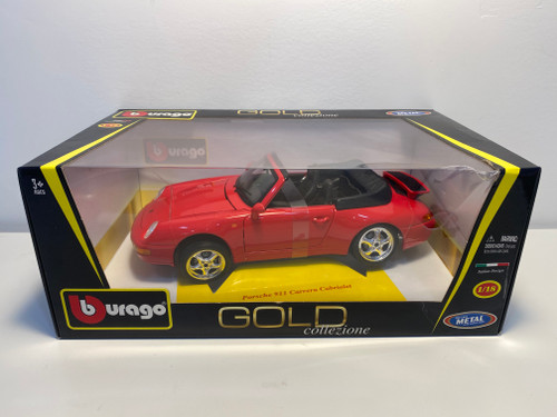 1/18 BBurago Porsche 911 (993) Carrera Cabriolet (Red) Diecast Car Model