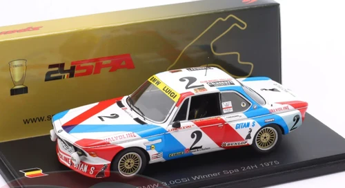 1/43 Spark BMW 3.0CSi No.2 Winner Spa 24H 1975 Jean Xhenceval -H. de Fierlant Car Model