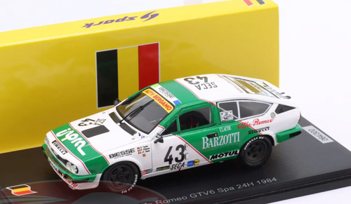1/43 Spark Alfa Romeo GTV 6 No.43 24H Spa 1984 D. Suster - P. Witmeur - J-P. Libert Car Model