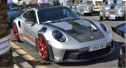 1/18 HH Model Porsche 911 992 GT3 RS (GT Silver with Red Wheels) Car Model