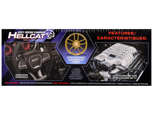 Skill 2 Model Kit 2021 Dodge Charger Hellcat Redeye Widebody 1/25 Scale Model by AMT