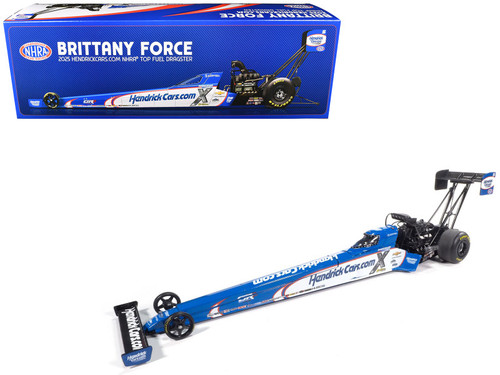 NHRA TFD (Top Fuel Dragster) #5 Brittany Force "HendrickCars.com" Blue and White (2025) 1/24 Diecast Model by Auto World