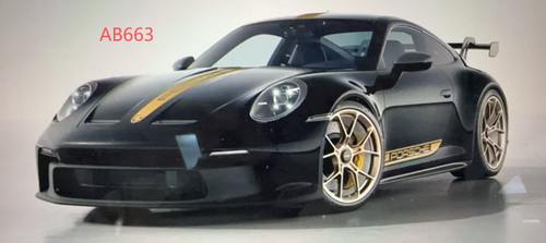 1/18 Ivy Porsche 911 (992) GT3 (Black with Gold Stripe) Car Model