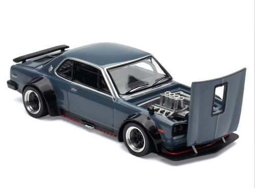 Skyline GT-R V8 Drift "Hakosuka" RHD (Right Hand Drive) Gray "Tokyo Auto Salon Hong Kong 2025" Special Edition 1/64 Diecast Model Car by Pop Race