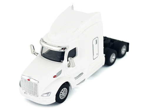 Peterbilt 579 Sleeper Cab White 1/87 (HO) Plastic Model Car by HO Logistics