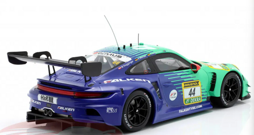 1/18 Ixo 2024 Porsche 911 GT3 R #44 10th 24h Nürburgring Falken Motorsports Joel Eriksson, Tim Heinemann, Nico Menzel, Martin Ragginger Diecast Car Model