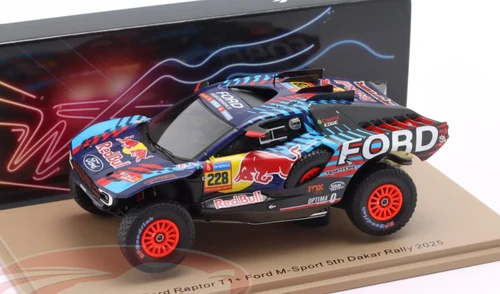 1/43 Spark Ford Raptor T1+ No.228 Ford M-Sport 5th Dakar Rally 2025 M. Guthrie – K. Walch Car Model