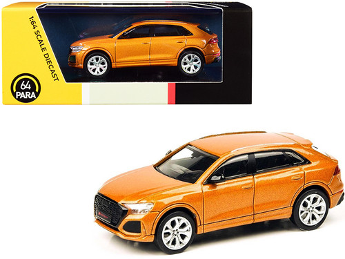 MISSING 1 MIRROR AS-IS Audi RS Q8 Dragon Orange Metallic 1/64 Diecast Model Car by Paragon