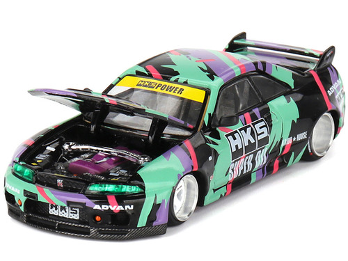 OPEN BOX 1/64 Kaido House x Mini GT Nissan Skyline GT-R (R33) HKS V1 Diecast Car Model