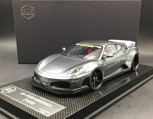 1/18 LB Performance LB Works Liberty Walk Ferrari F430 (Grey w/ Carbon Fiber Base) Resin Car Model Limited