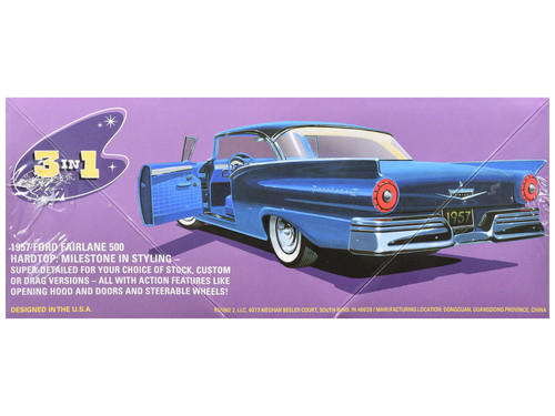 Skill 2 Model Kit 1957 Ford Fairlane Hardtop 3-in-1 Kit 1/25 Scale Model by AMT