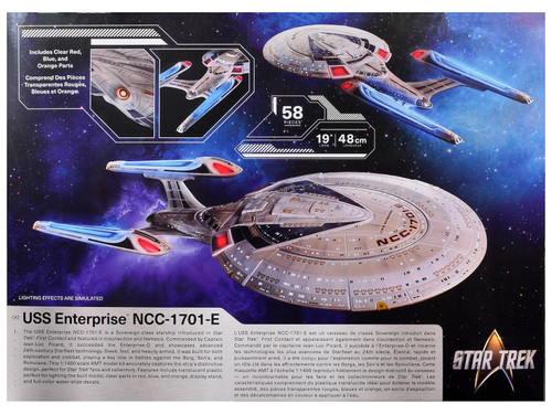 Skill 2 Model Kit U.S.S. Enterprise NCC-1701-E Space Ship "Star Trek: First Contact" (1996) Movie 1/1400 Scale Model by AMT