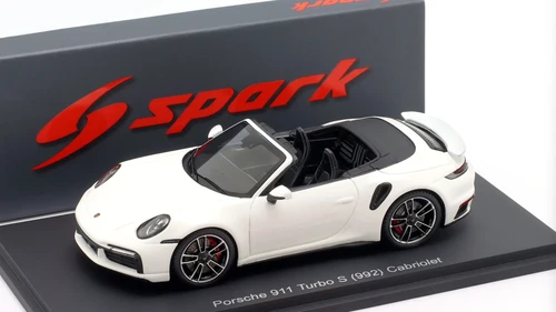 1/43 Spark Porsche 911 Turbo S (992) Cabriolet (White) Car Model