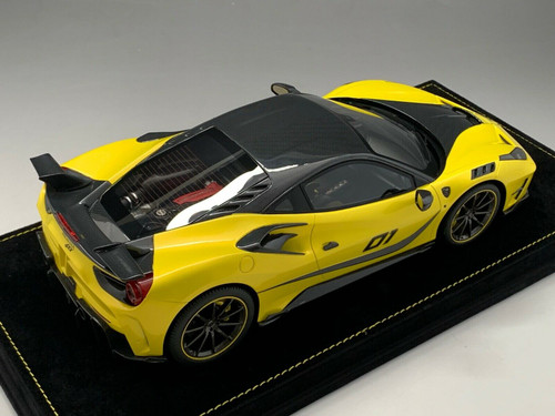 1/18 Mansory Ferrari 488 Siracusa 4xx in Metallic Yellow w/ Yellow Brake Caliper Resin Car Model Limited