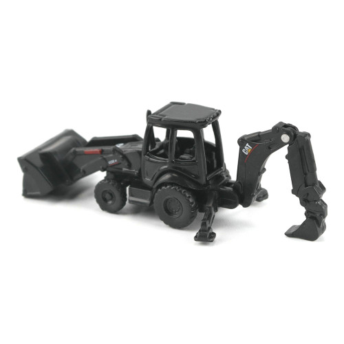 Diecast Masters CAT Micro 420E Backhoe Loader (Black Finish) with Accessories in Tool Box