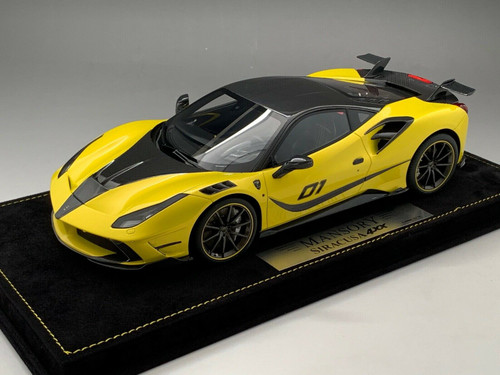 1/18 Mansory Ferrari 488 Siracusa 4xx in Metallic Yellow w/ White Brake Caliper Resin Car Model Limited