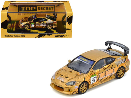1/64 Inno Honda Integra Type R (DC5) Top Secret Thailand (Gold Yellow) Diecast Car Model