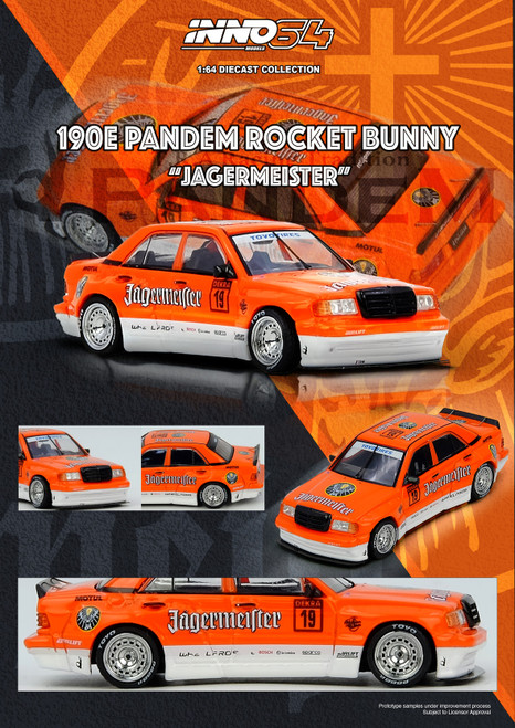 1/64 Inno Mercedes-Benz 190E Pandem Rocket Bunny Jagermeister