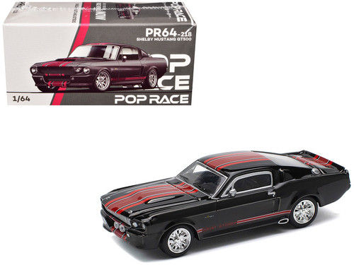 Shelby Mustang GT500 Red Metallic with White Stripes 1/64 Diecast
