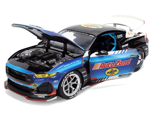 Ford Mustang RTR #130 James Deane "AutoZone" "Formula Drift PRO Championship" (2025) with Lights "RTR Vehicles" Series 1/24 Diecast Model Car by Jada