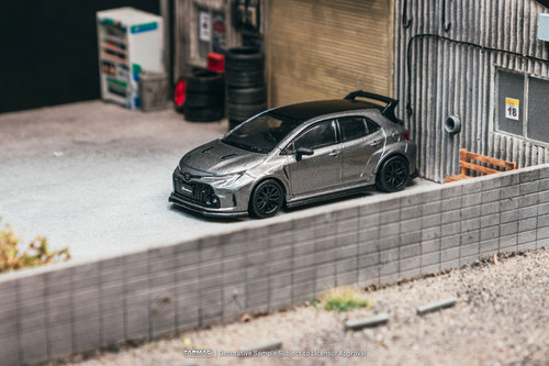 1/64 Tarmac Works Toyota GR Corolla (Grey) With Metal Oil Can Packaging Diecast Car Model