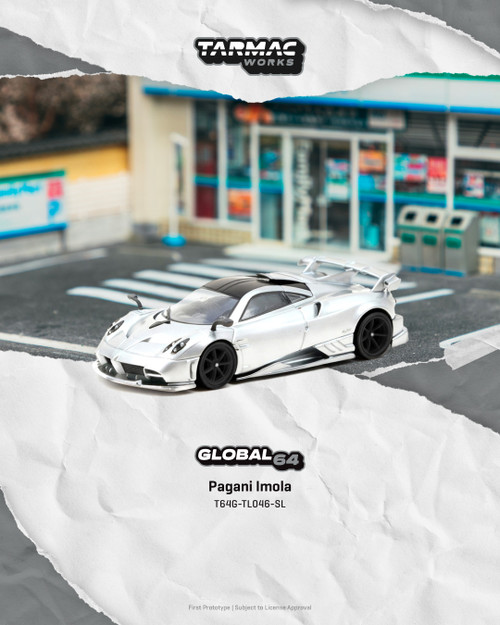 1/64 Tarmac Works Pagani Imola (Matte Silver) Diecast Car Model