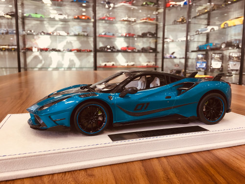 1/18 Mansory Ferrari 488 Siracusa 4xx in Blue w/ Flag Brake Caliper Resin Car Model Limited