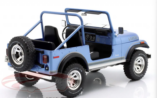 1/18 ModelCarGroup 1980 Jeep CJ-7 Laredo (Blue Metallic) Diecast Car Model
