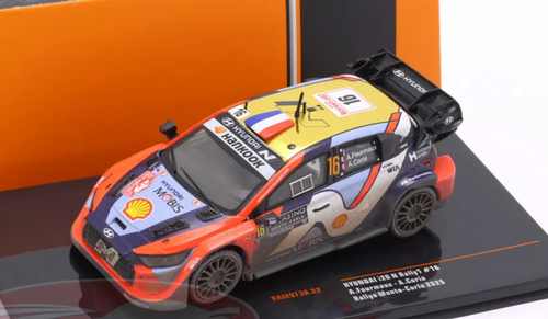 1/43 Ixo 2025 Hyundai i20 N Rally1 Hybrid #16 3rd Rallye Monte Carlo Hyundai Motorsport Adrien Fourmaux, Alexandre Coria Car Model