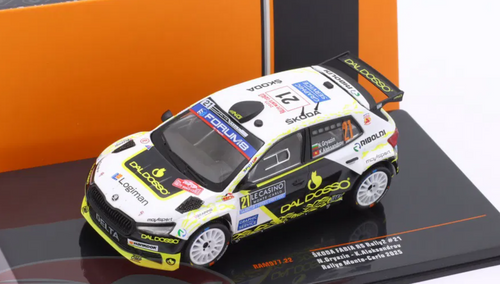 1/43 Ixo 2025 Skoda Fabia RS Rally2 #21 9th Rallye Monte Carlo Nikolay Gryazin, Konstantin Aleksandrov Car Model