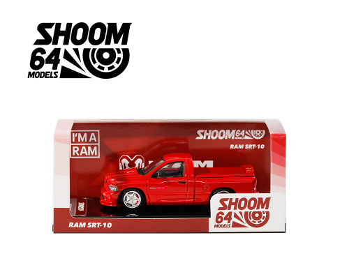 1/64 SHOOM64 2003 Dodge Ram SRT-10 Pickup (Red) Diecast Car Model