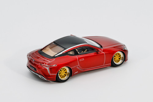 1/64 GCD X Enchery Lexus LC500 Lowrider (Red with Gold Wheels) Diecast Car Model