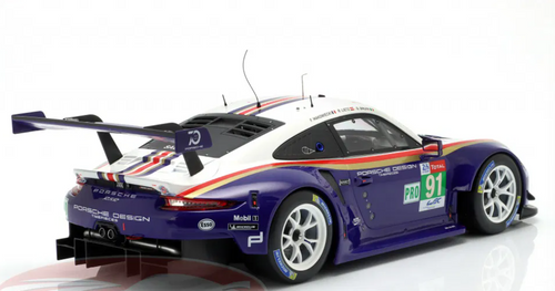 1/12 Ixo 2018 Porsche 911 (991) RSR #91 2nd LMGTE Pro 24h LeMans Porsche GT Team Richard Lietz, Gianmaria Bruni, Frédéric Makowiecki Diecast Car Model