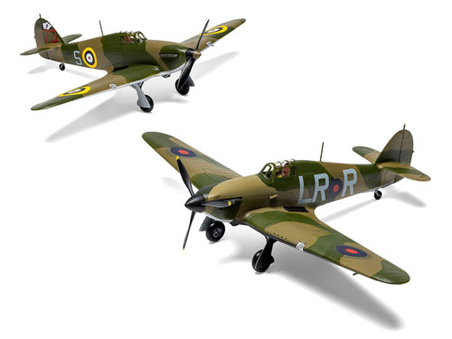 Level 1 Model Kit Hawker Hurricane Mk.I Aircraft with 2 Scheme Options 1/72 Scale Plastic Model Kit by Airfix