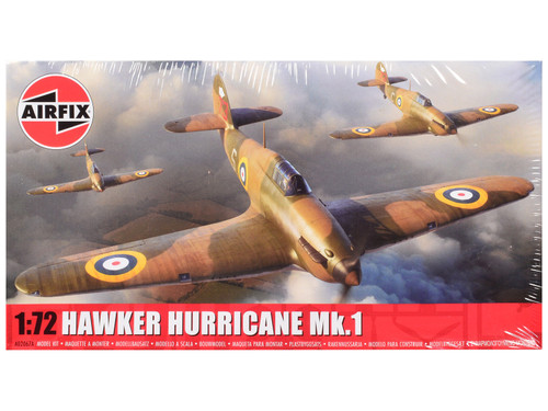 Level 1 Model Kit Hawker Hurricane Mk.I Aircraft with 2 Scheme Options 1/72 Scale Plastic Model Kit by Airfix