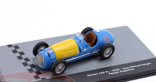 1/43 Altaya 1950 Formula 1 Juan Manuel Fangio Ferrari 166 FL #16 Car Model