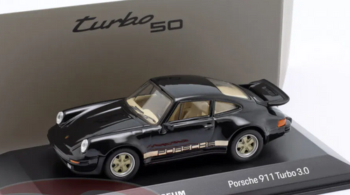 1/43 Dealer Edition 1975-1977 Porsche 911 930 Turbo 3.0 (Black with Gold Wheels) Car Model