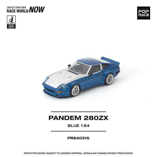 1/64 Poprace Nissan Pandem 280ZX (Gun Metal Grey) Diecast Car