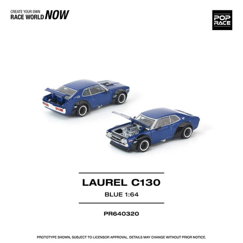 1/64 Poprace Laurel C 130 (Blue) Diecast Car Model