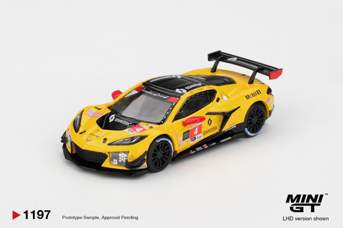 1/64 Mini GT Chevrolet Corvette Z06 GT3.R #4 Corvette Racing by Pratt Miller Motorsports 2025 IMSA Daytona 24 Hrs Diecast Car Model