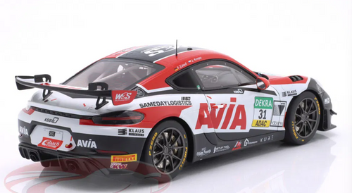 1/18 OTTO 2024 Porsche 718 Cayman GT4 RS CS #31 ADAC GT4 Champion AVIA W&S Motorsport Finn Zulauf, Josef Knopp Car Model