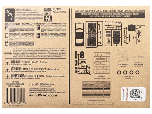 Skill 2 Model Kit 1965 Plymouth Barracuda "Craftsman Plus" Series 1/25 Scale Model by AMT