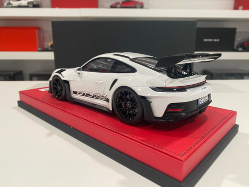 1/18 Norev 2023 Porsche 911 GT3 RS 992 (White) Diecast Car Model with Custom Mounted Display Showcase
